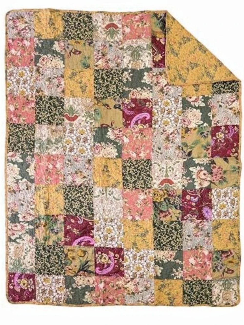 Quilted Floral Patchwork Quilt